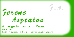 ferenc asztalos business card